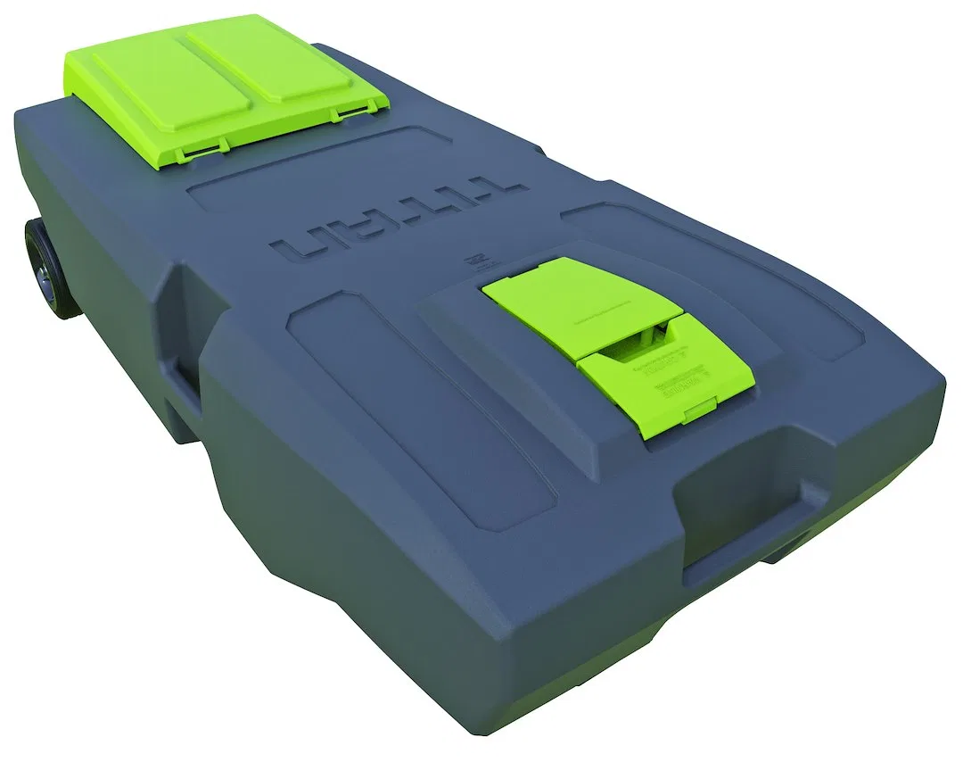 50398 – DAVE CARTER Portable Waste Holding Tank, 35 Gallon 2 Wheel